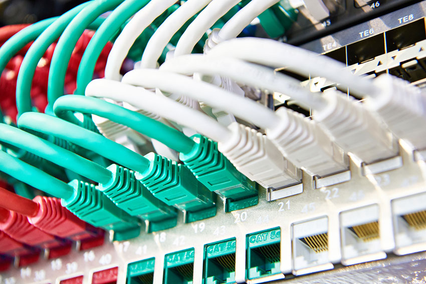 colorfull network cables with-connectors